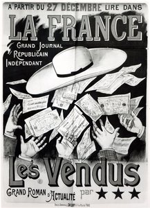 Poster ter promotie van de roman Les Vendus over de Panama-affaire, c. 1892-95