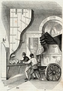 Post: het laden van de trunk post - Gravure in 
