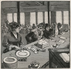 Aardewerk: schilderwerkplaats op porselein in de 19e eeuw in Frankrijk. Gravure uit 1880 in 