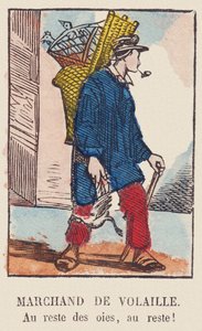Gevogeltehandelaar. Naar de rest van de ganzen, naar de rest!, rond 1819 (print)