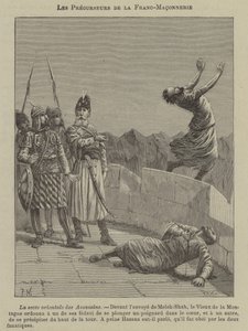 Voorlopers van de Vrijmetselarij: de Assassijnen (gravure) door French School