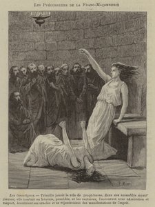 Voorlopers van de Vrijmetselarij: de Gnostici (gravure) door French School