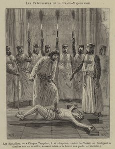 Voorlopers van de Vrijmetselarij: de Tempeliers (gravure)
