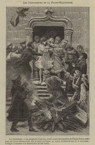 Voorlopers van de Vrijmetselarij: de Socinianen (gravure)