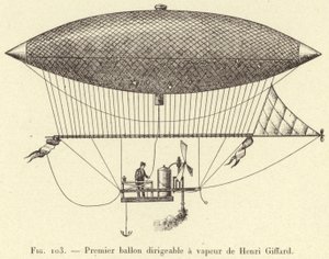 Eerste stoomluchtschip van Henri Giffard