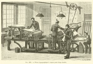 Presse typographique a vapeur pour tirage double door French School