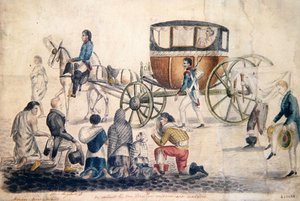 Priester die de Heilige Communie brengt aan de zieken en stervenden, c.1850