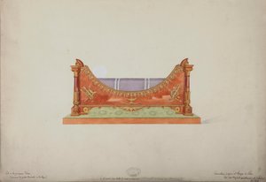 Het bed van Prinses Elisa uit het Baciocchi-paleis in Bologna, ca. 1900-20