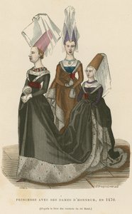 Prinses met haar hofdames, 1470 door French School