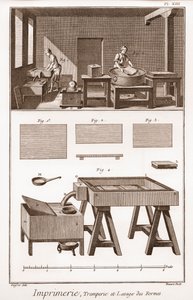 Drukkerij: tremperie et lavage des formes - 