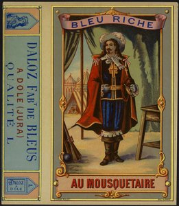 Productetiket voor Bleu Riche au Mousquetaire door French School