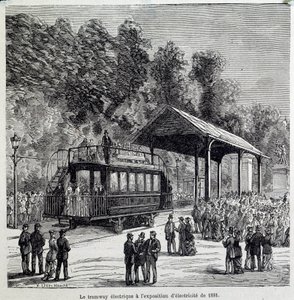 Vooruitgang in transport: de elektrische tram tentoongesteld in 1881