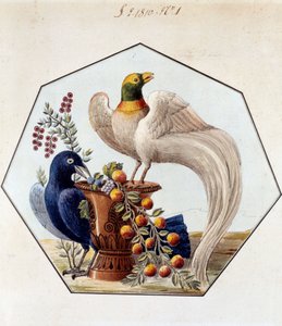 Project voor de tafel van vogels in porselein door Alexandre Brongniart (1770-1847). 1810 Sèvres, archieven van de Manufacture de Sèvres door French School
