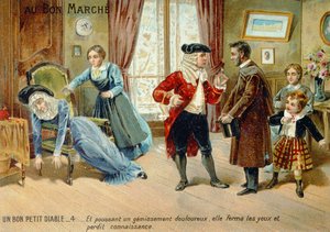Promotiekaart voor Le Bon Petit Diable door Comtesse de Segur, late negentiende eeuw