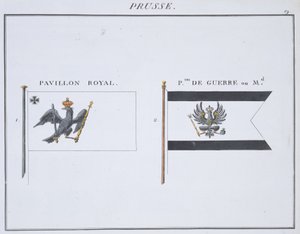 Pruisische vlaggen, uit een Frans vlaggenboek, c.1819 door French School