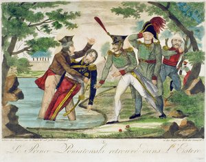 Prins Joseph Poniatowski (1763-1813) uit de Elstera rivier trekken, 1813 door French School