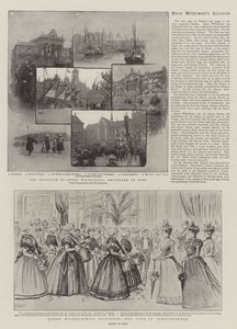 De toetreding van koningin Wilhelmina, het feest in Scheveningen (gravure) door French School
