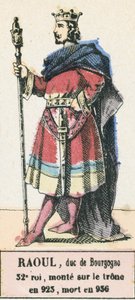 Raoul, hertog van Bourgondië, 32e koning, besteeg de troon in 923, stierf in 936 door French School