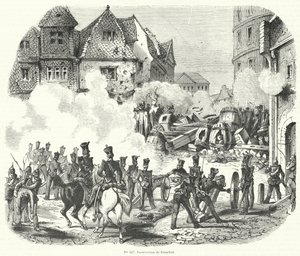 Opstand in Frankfurt, Duitsland, September 1848 door French School
