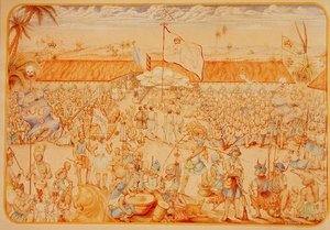 Ontvangst door de Koning van Dahomey voor de Franse Gezanten