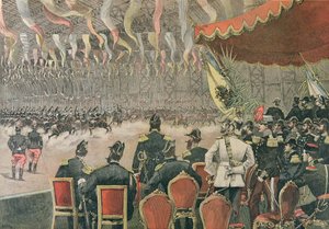 Ontvangst van Tsaar Alexander III (1845-1894) in Parijs, illustratie uit Le Petit Journal, november 1893 door French School