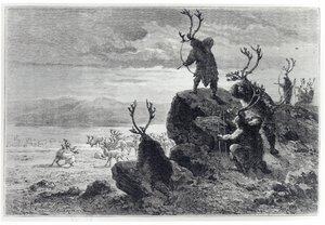 Rendierjacht in de Steentijd, illustratie uit L