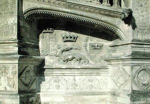 Reliëf van de Grote Trap met het Wapen van François I (1494-1547) met een Salamander door French School