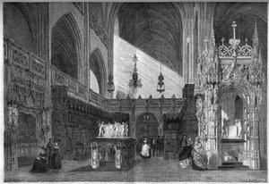 Religieuze architectuur: uitzicht op het koor van de kerk (1513-1532) van Brou, Ain (01) door French School