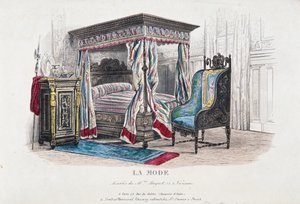 Interieur in renaissancestijl herzien in de smaak van het Napoleon III-tijdperk (gravure) door French School