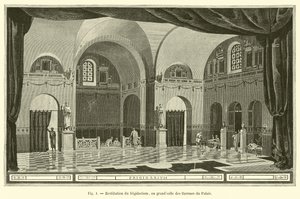 Herstel van het frigidarium, of grote zaal van de thermen van het Paleis door French School
