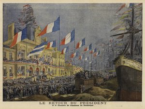 Terugkeer van de Franse president Felix Faure van zijn bezoek aan Rusland, 1897 door French School