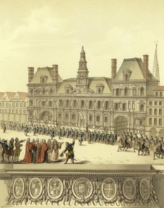 Inspectie van de wachters van de stad Parijs door French School