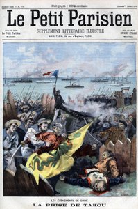 Opstand van de Boxers (1898-1900): De geallieerden veroveren Takou in China - in "Le Petit Parisien" door French School