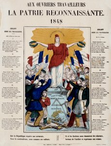 Revolutie van 1848 en geboorte van de tweede republiek: manifest en lied getiteld 