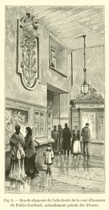 Begane grond van de rechtervleugel van de erehof van het Palais-Cardinal, nu de galerij van de Proues door French School