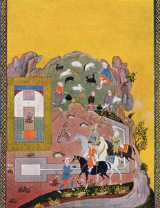 Ruiter en zijn harem, illustratie voor De Arabische Nachten, 1895 door French School