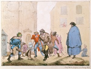 Straatvegers in Parijs, ca. 1820 door French School