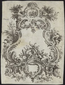 Rococo ontwerp voor een lijst door French School