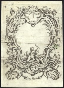 Rococo ontwerp voor een lijst door French School