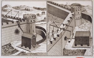 Romeinse stormrammen, uit de Encyclopedie des Sciences et Metiers door Denis Diderot (1713-84), gepubliceerd c.1770 door French School