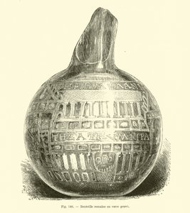 Romeinse gegraveerde glazen fles