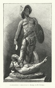 Romeinse gladiatoren vechten (gravure)