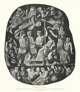 Romeinse onyx camee die de apotheose van keizer Augustus uitbeeldt (gravure) door French School