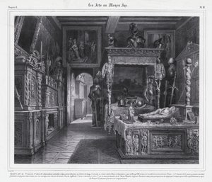 Kamer in het Hotel de Cluny, Parijs, waar Mary Tudor haar rouwperiode doorbracht in 1515 na de dood van haar echtgenoot, Koning Lodewijk XII van Frankrijk