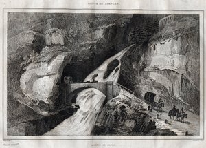 Route du Simplon - Gravure uit 