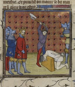 Leiders van de Jacquerie-opstand tegen de Franse adel onthoofd op bevel van de Koning van Navarra, uit de 