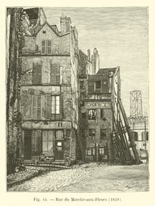 Rue du Marche-aux-Fleurs, 1859 door French School