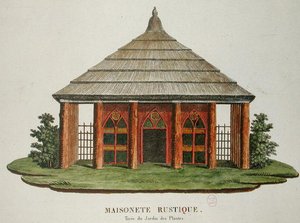 Rustiek huis in de Jardin des Plantes, Parijs door French School