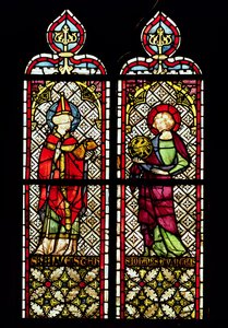 SS. Sylvester en Johannes de Evangelist, uit de Collegiale kerk van Onze-Lieve-Vrouw van de Tenhemelopneming in Romont, ca. 1330