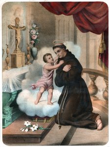 Sint Antonius van Padua (lithografie, ca. 1850)